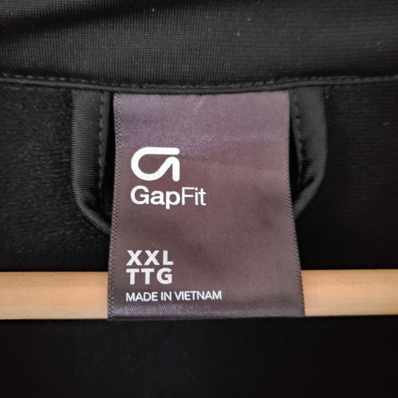 GAP Gapfit Track Jacket Zip-Up Sweatshirt Stripe Black Size XXL - Picture 15 of 16